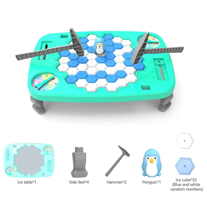 Ice Breaking Toy Table Ice Breaker Game Save Penguin Ice Block Funny Trap Game 2 Player For all ages (ME-019)